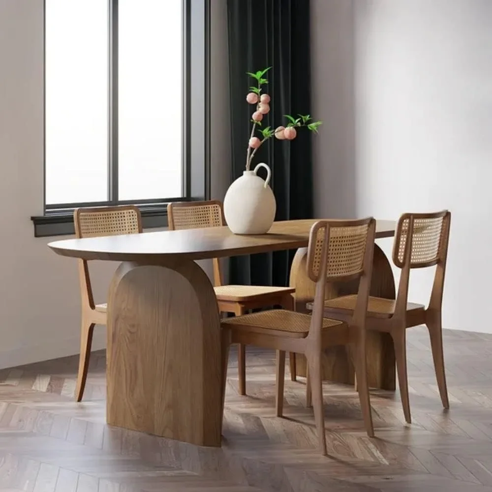 Oval Dining Table for  Modern Solid Wood Dininer Table for Dining Room, Kitchen, Living Room Mesas de Comedor, Easy Clean