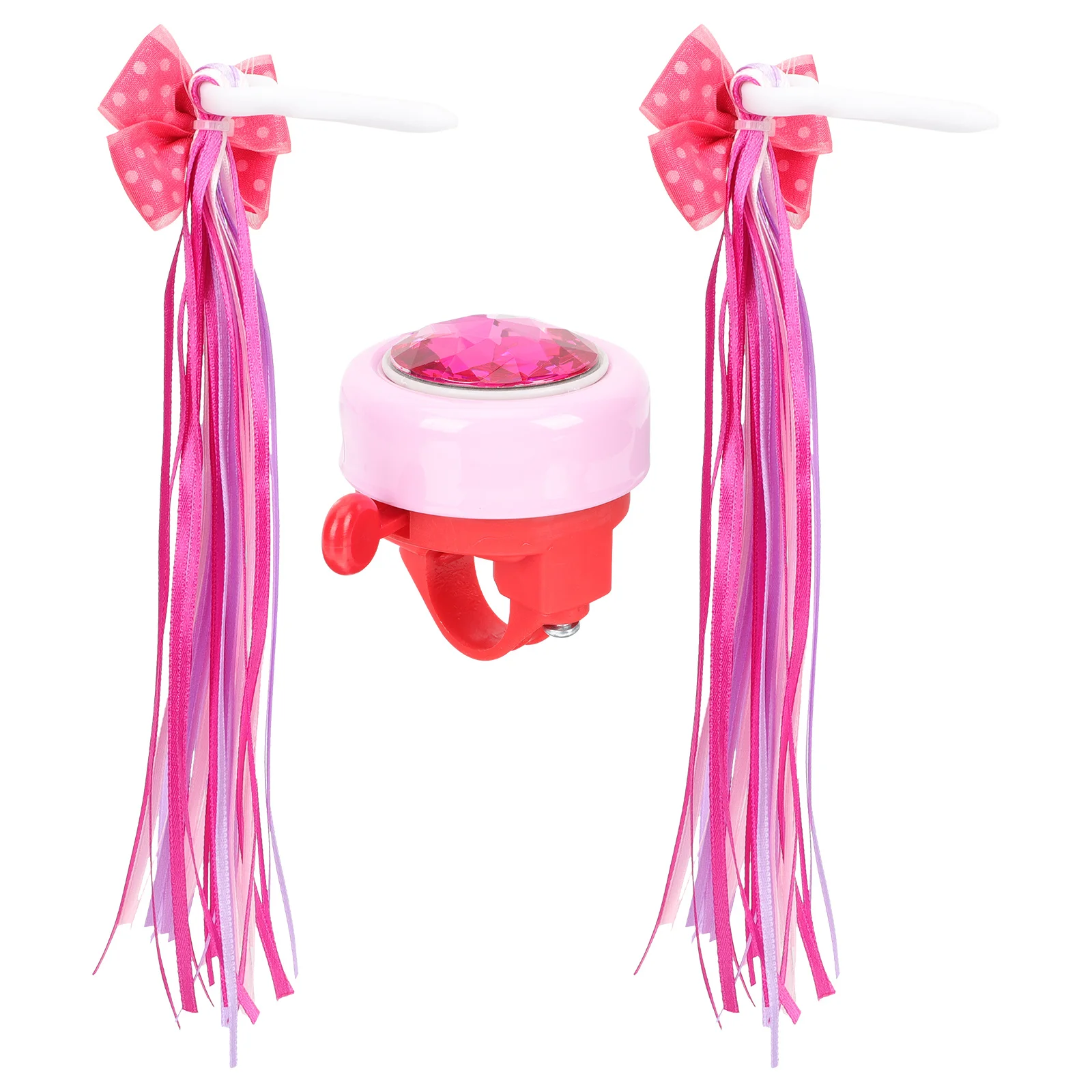 

1 set Handlebar Streamer Bell Kit Colorful Wind Dance Ribbons Bicycle Scooter Ride, Bike Accessories For ,