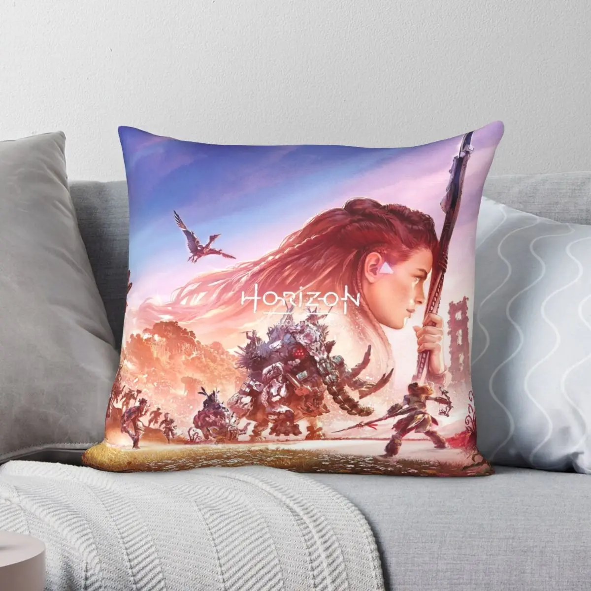 

Horizon Forbidden West All Products Square Pillowcase Polyester Linen Velvet Creative Zip Decor Car Cushion Cover 18"