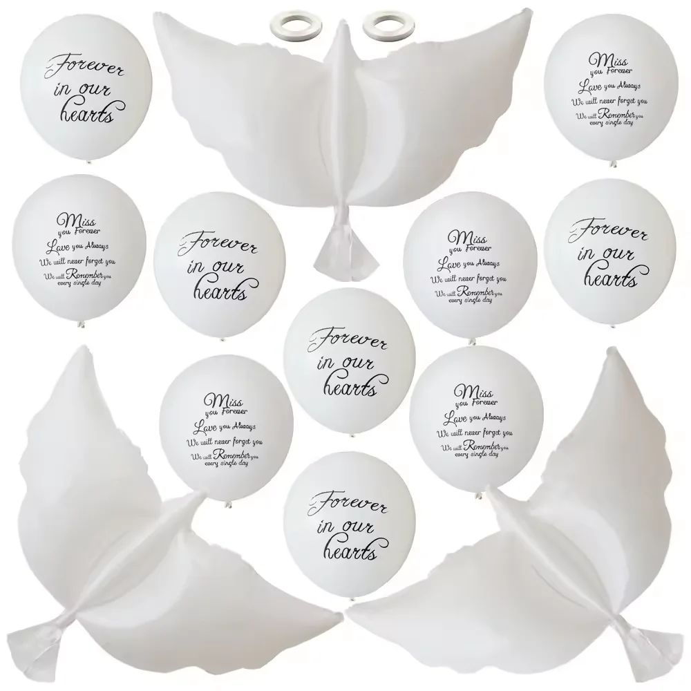 Peace Dove White Dove Aluminum Film balloon White Anniversary Funeral Latex Balloon Anniversary balloon set