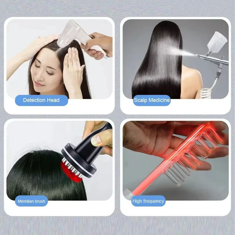 Máquina profesional para el cuidado del cuero cabelludo, máquina de terapia del cabello con nanómetro, masajeador del cuero cabelludo antipérdida de cabello para peluquería RR, 2025