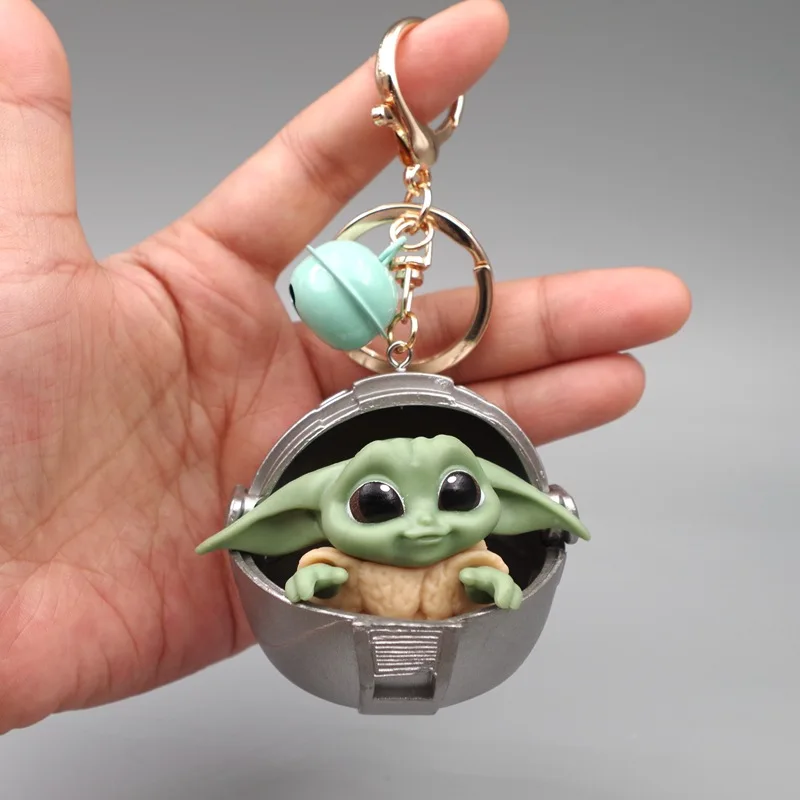 Disney Keychain Action Figure Baby Yoda Pendant Model Keychain Kawaii Cartoon Keyring Anime Figure Yoda Key Chain Kids Toy