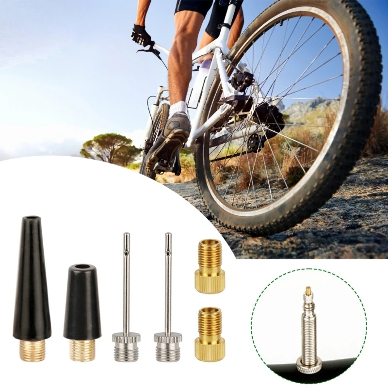 Road Bike Tire Valves Adapters Balls Needle Nozzle Inflator Adapter Enduring