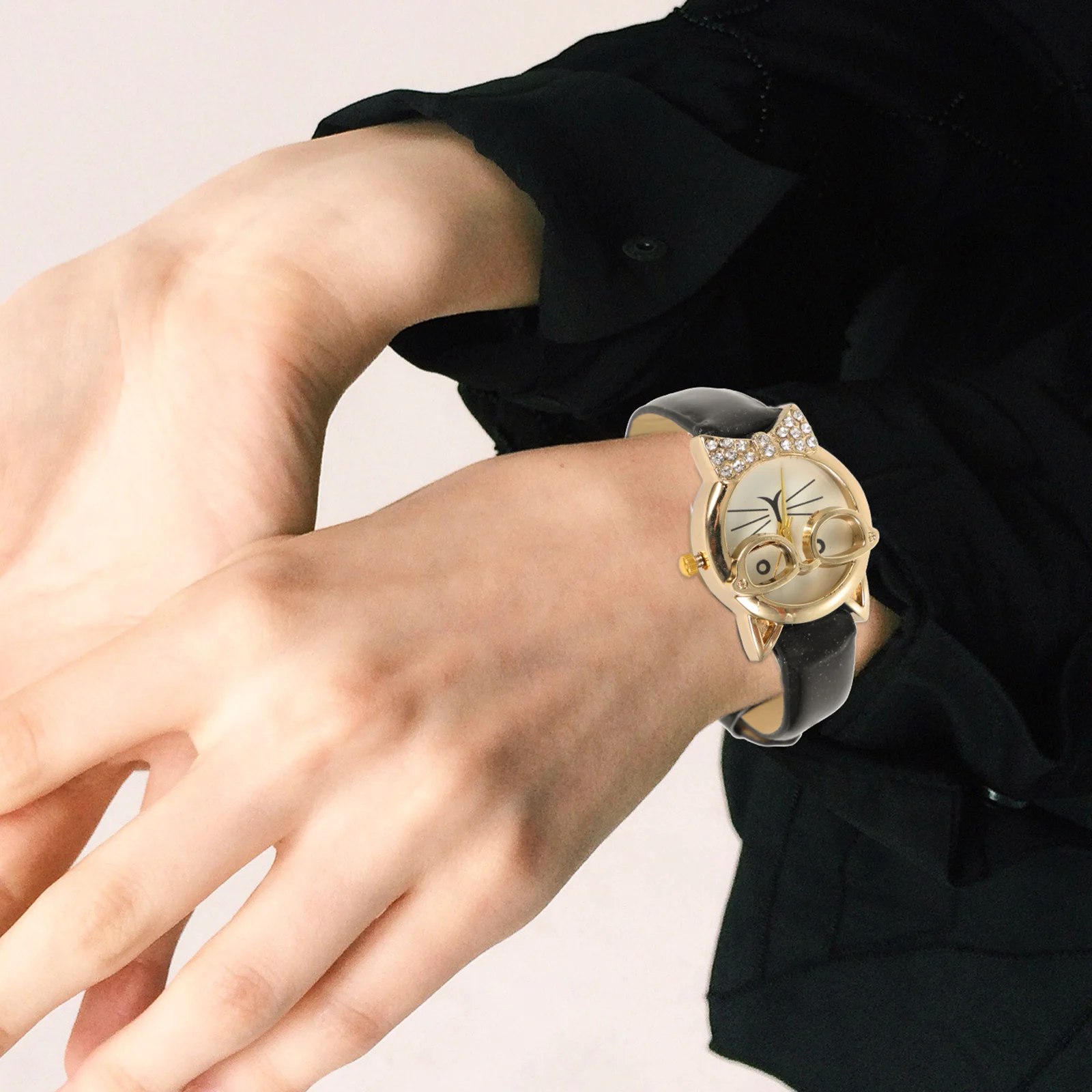 

Наручные часы с кошачьим лицом, легкие модные наручные часы в мультяшном стиле, подарочные декоративные часы, часы для женщин