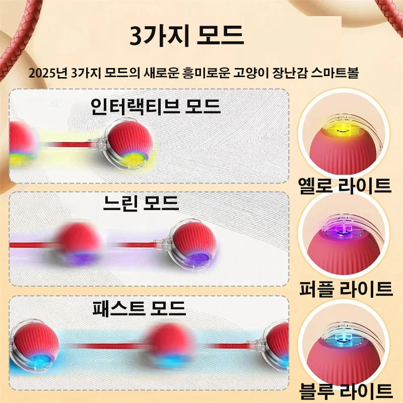 새로운 고양이 대화 형 공 장난감, 자동 롤링 고양이 공 충전식, 스마트 새끼 고양이 대화... - 5