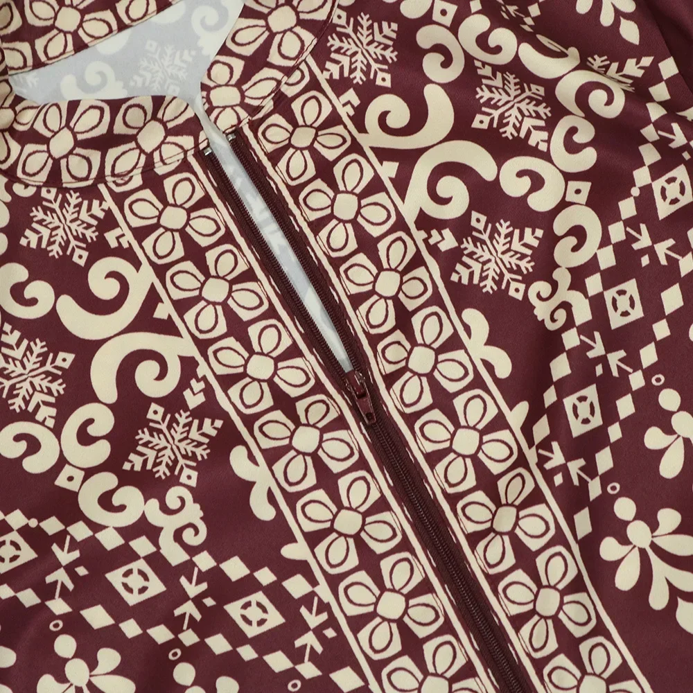 Ramadan Eid Print Jalabiya Muslim Women Zipper Long Dress Robe Dubai Abaya Turkey Kaftan Ethnic Islam Clothing Caftan Vestidos