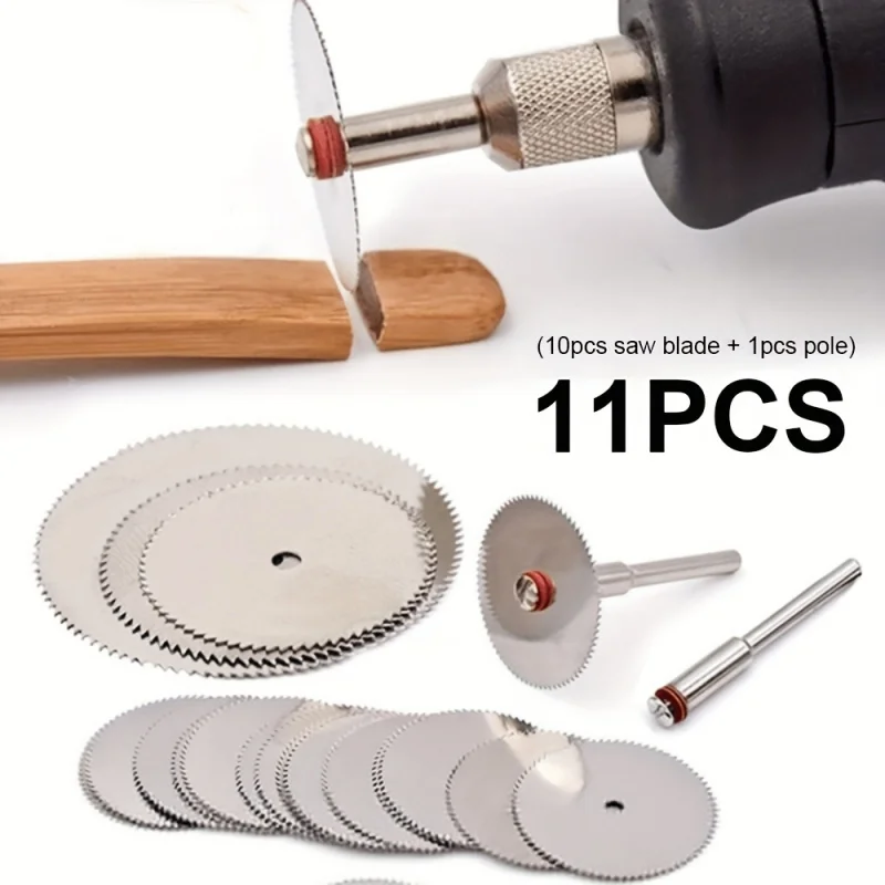 

11/12 Mini Stainless Steel Rotary Saw Blade Set For Precision Woodworking, Woodcarving, DIY And Professional Use - Includes Chai