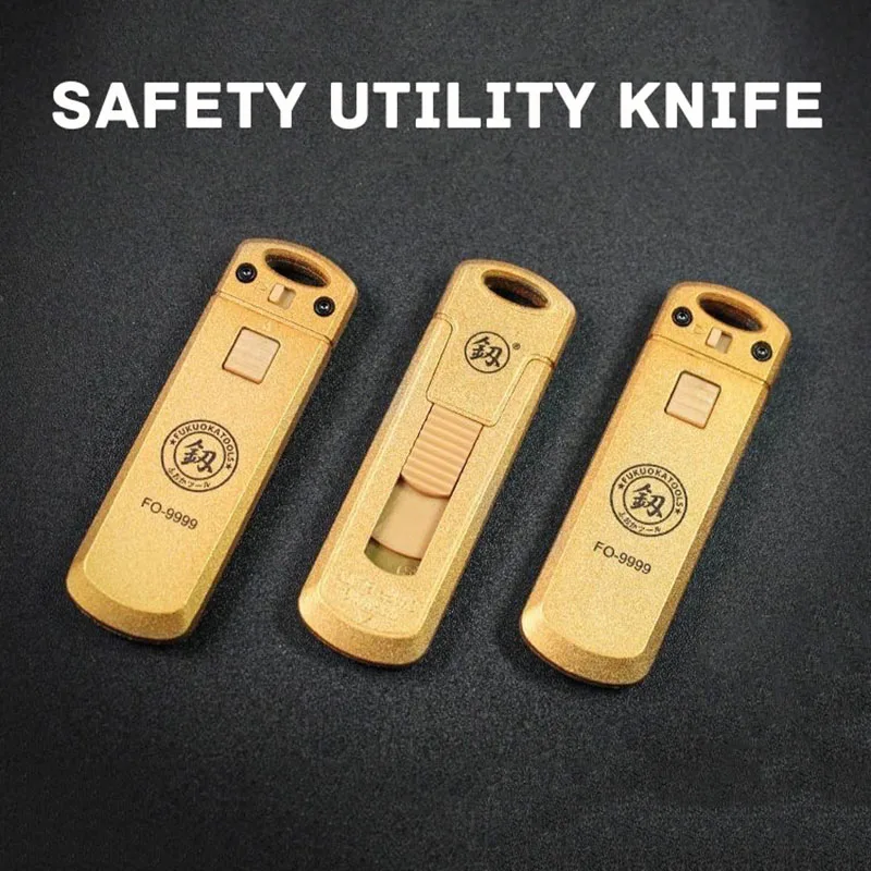 Zinc Alloy Mini Safety Utility Knife SK-5 Blade Automatic Springback Multi-function Utility Knife Switch Locks Daily Cutting