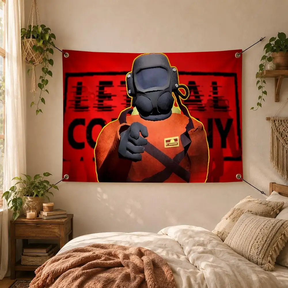 Game-Lethal Company Horror CoOp Flags Decorative Flag Banner for Outdoor Garden Yard Camping Party Home Wall Hanging Decor
