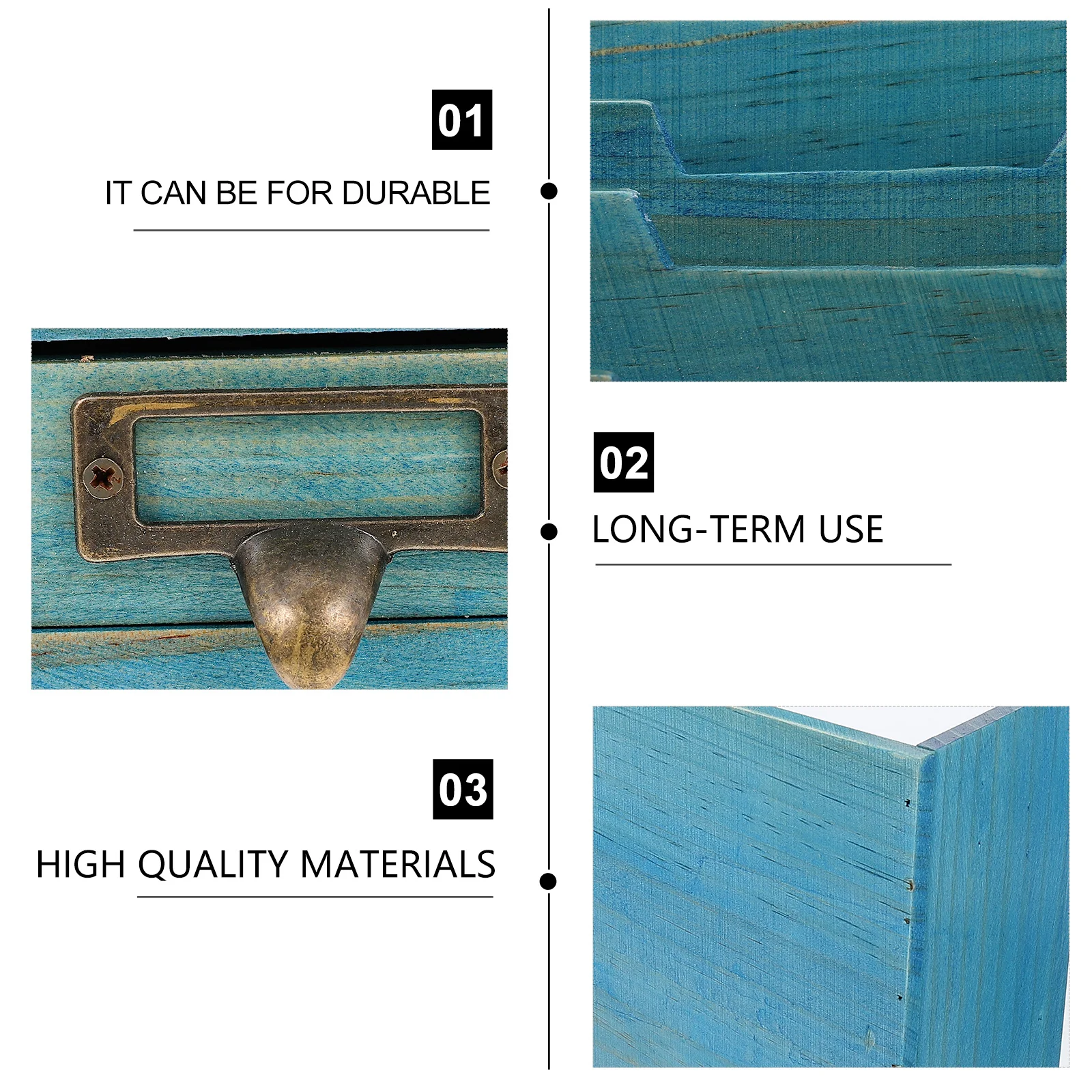 

Wooden Storage Box Rustic Desk Organizer Drawer Farmhouse Desktop Jewelry Container Convenient Sundries Holder