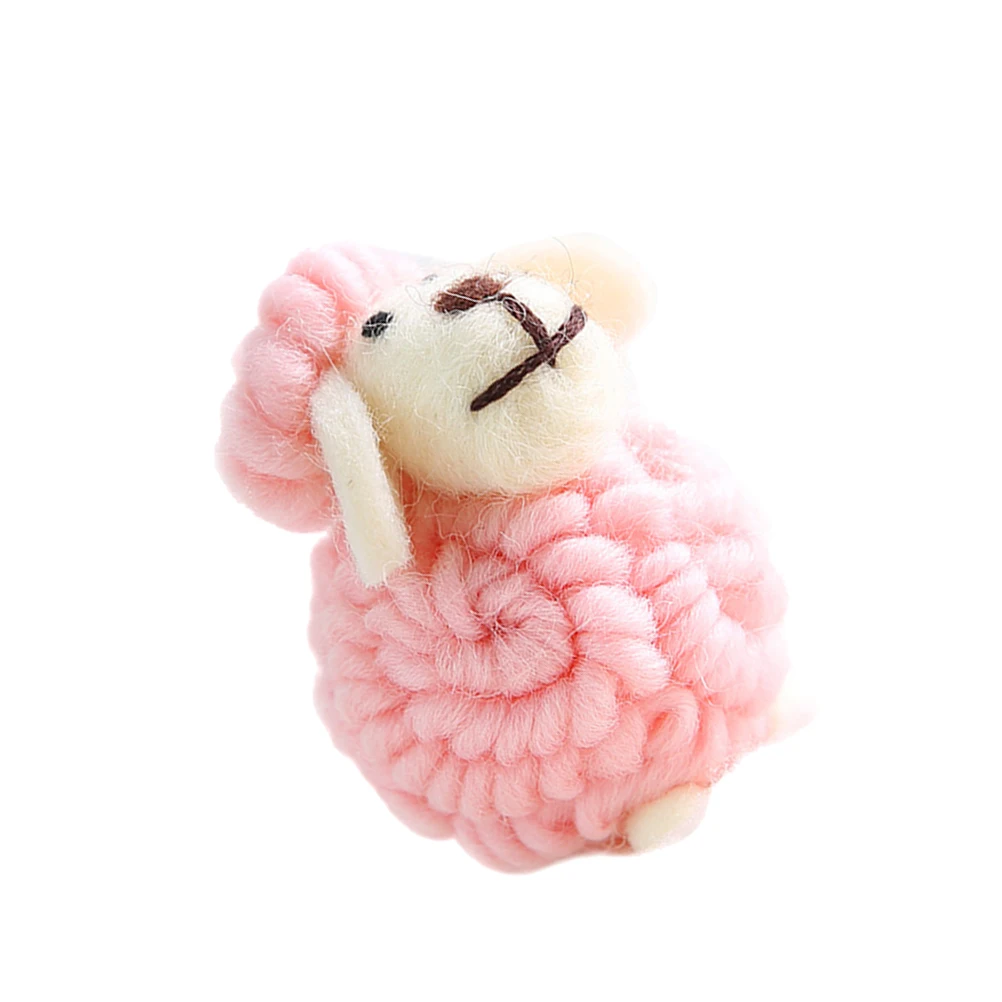 

Felt Sheep Decoration Mini Ornaments For Christmas Tree Desktop Festival Party Decor Hanging Pendant Pink