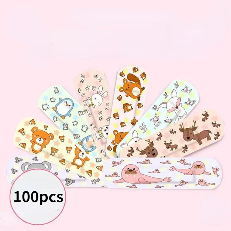 100pcs/set Band Aid Pattern Adhesive Plaster Bandage Breathable Waterproof Sticker Bandaids Cute Bandages Medical First Aid Kit