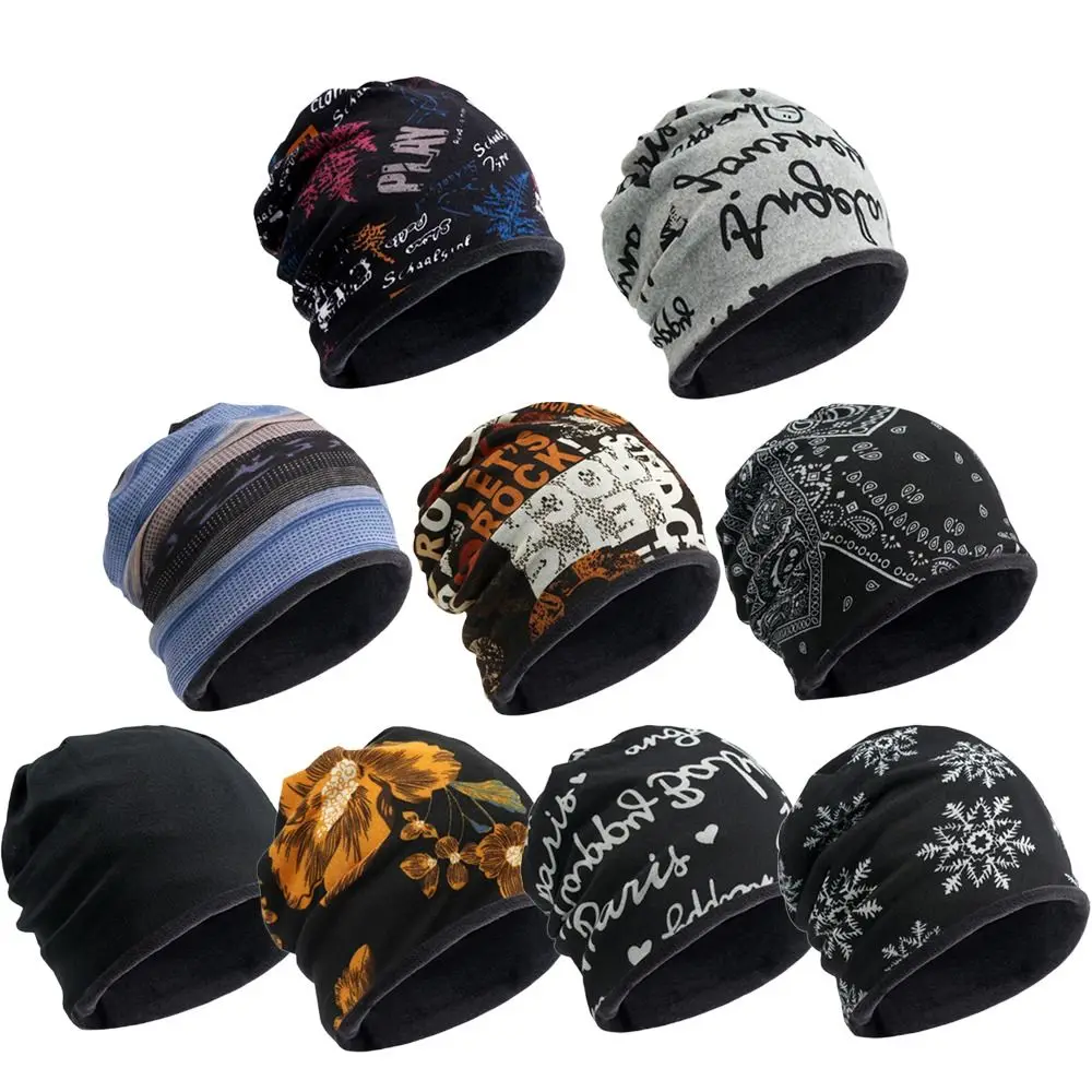 

Fashion Soft Scarf Warm Hat Fleece Lined Thickened Cover Head Cap Windproof Keep Warm Winter Knitted Hat for Women