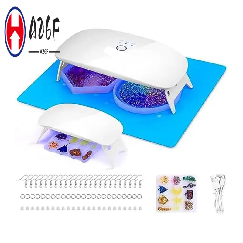 

A26F-1Set Resin UV Lamps Resin Molds Cushion And Earring Making Kit Fit For Resin Curing, Jewelry Making, DIY Craft