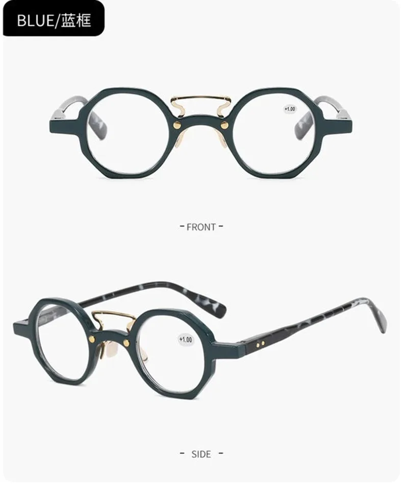 Blaulichtblockierende Lesebrille für Mann und Frau, Retro-Presbyopie-Brille mit rundem Rahmen zum Lesen, 1,0 1,5 2,0 2,5 3,0 3,5 – Detail 12
