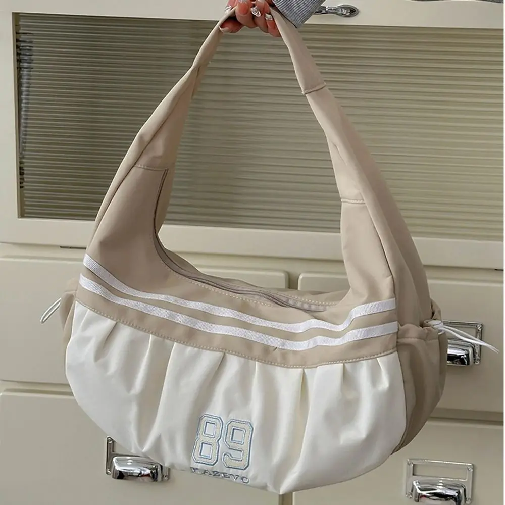 

Fashion Korean Style Nylon Shoulder Bag Oxford Cloth Cloud Bag Sports Handbag Simple Retro Half Moon Bags Girls