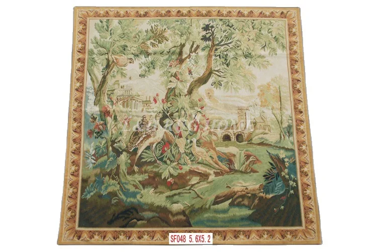 

Free shipping 100% Aubusson Tapestry / arras,Aubusson woolen tapestry, handmade tapestry