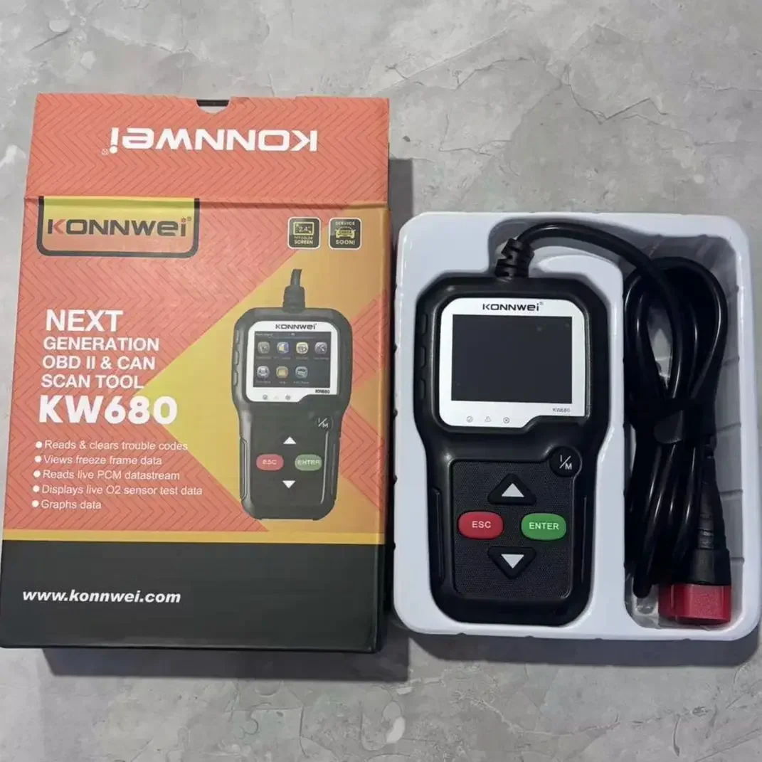 DurablKONNWEI KW680 Car OBD2 Fault Scanner Auto Diagnostic Tools Language Car Scanner Tool Diagnostic Code Readerpk ELM327