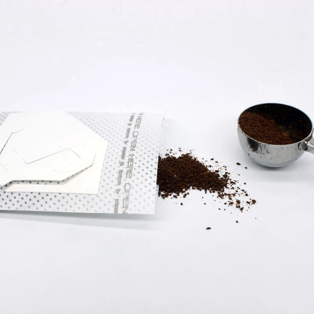 50Pcs Portable V-Type Coffee Filter Paper Bag Hanging Ear Drip Coffee Bag Serve Disposable Drip Coffee Filter Bag