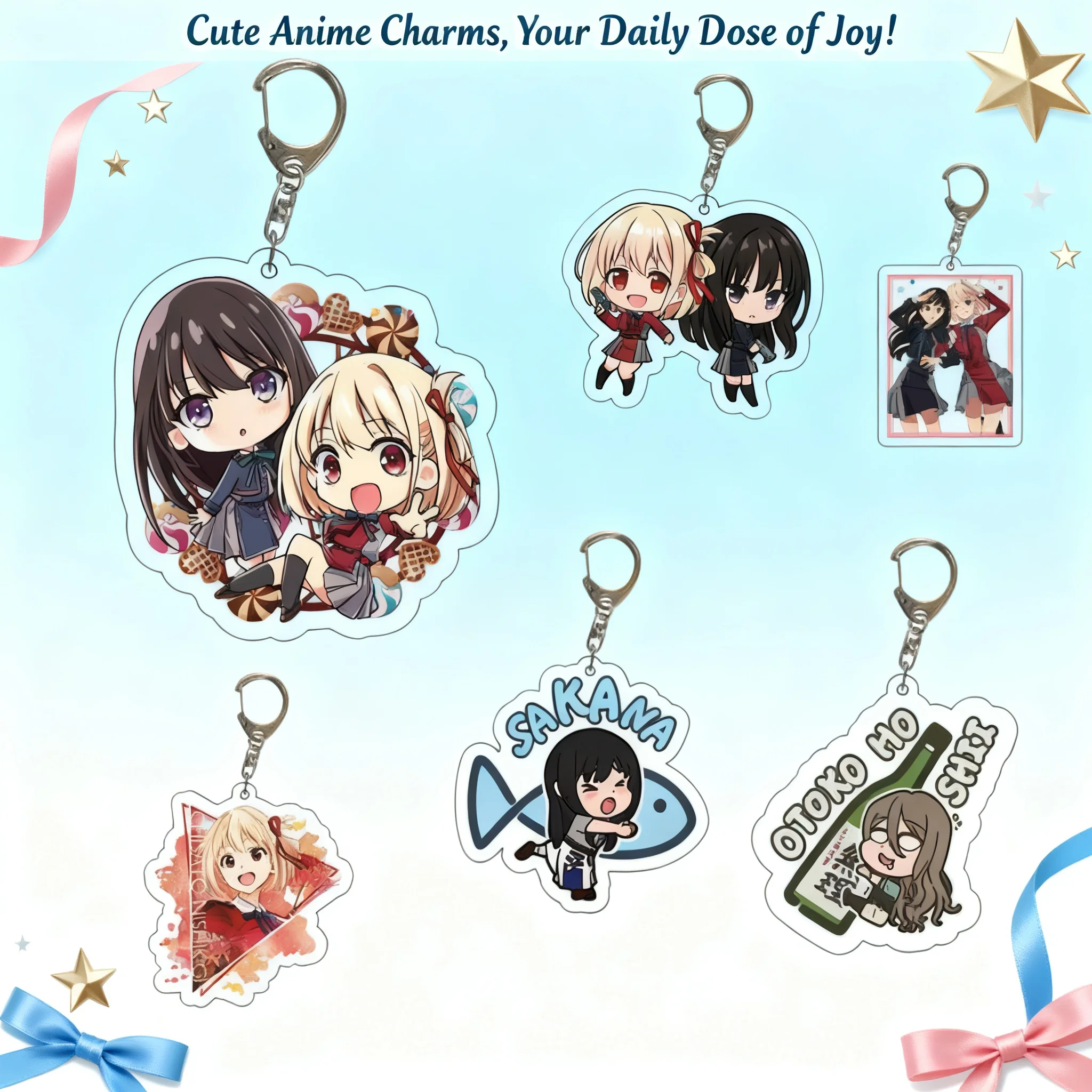 

Lycoris Recoil Anime Acrylic Keychain Pendant Cartoon Accessories Merchandise Gift for Fans Collectors