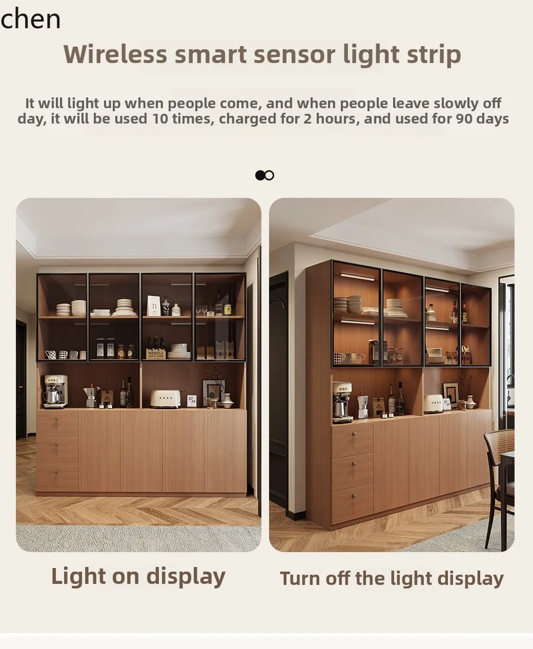 HTT magazine bookcase with glass door display antique retro cabinet in the living room