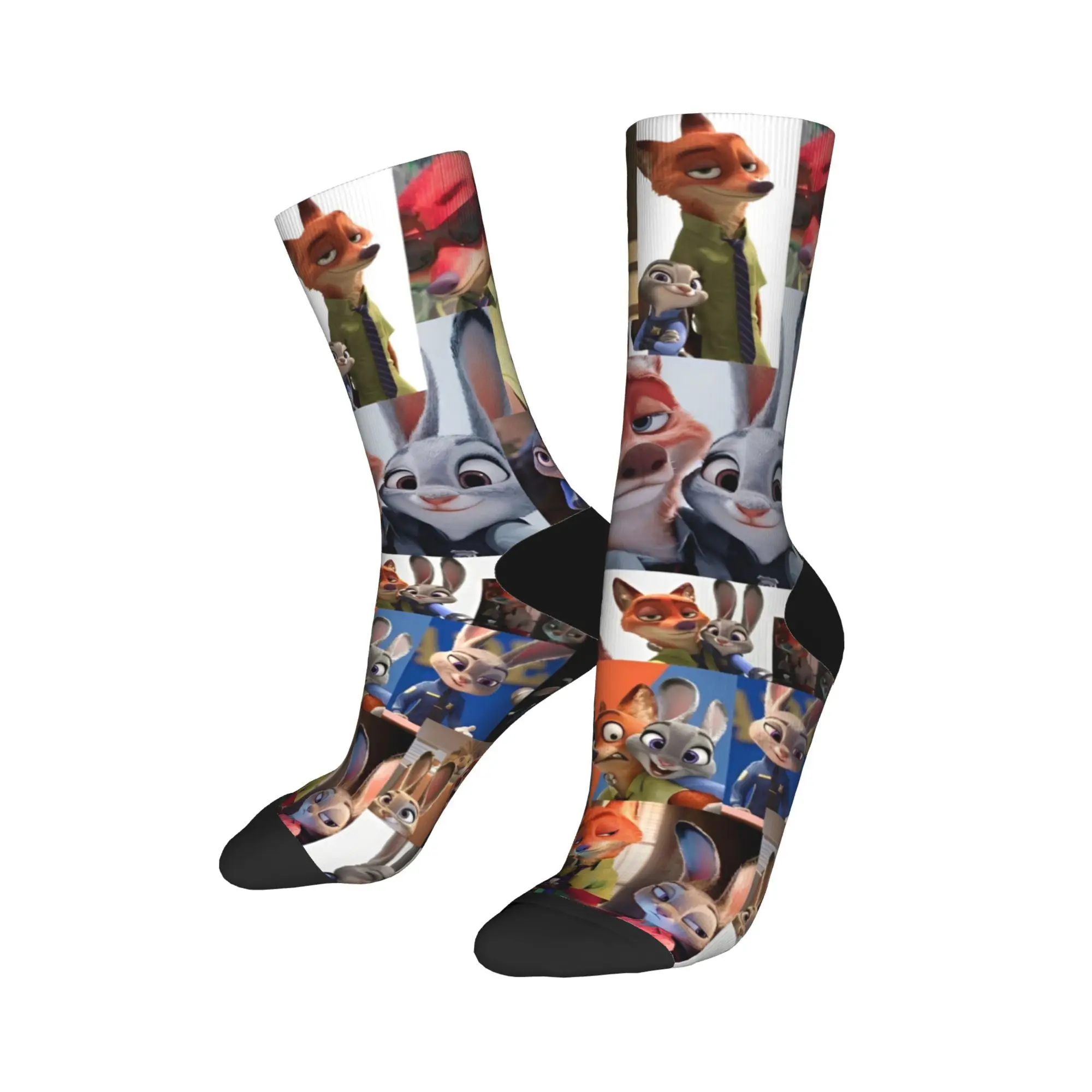 

Zootopia Socks Men's Women's Polyester Judy Hopps Nick Wilde Socks Hip Hop Spring Summer Autumn Winter Middle Tube Stockings