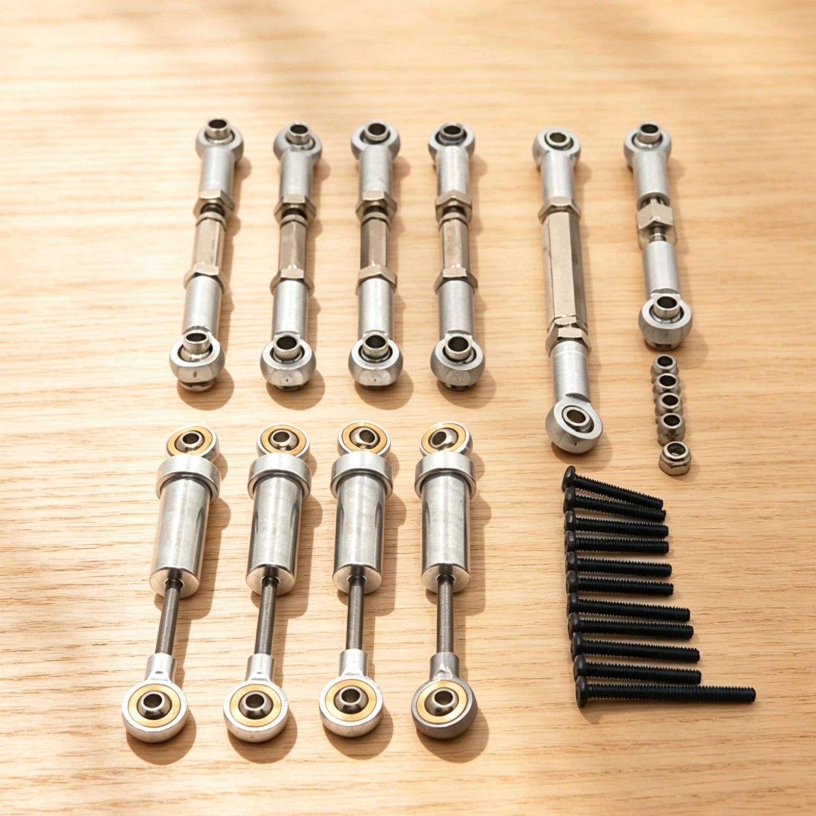 RC Link Rods with Shock Absorbers High Quality Link Rod Kit with Rod Ends Chassis Linkage Set Easy to Install