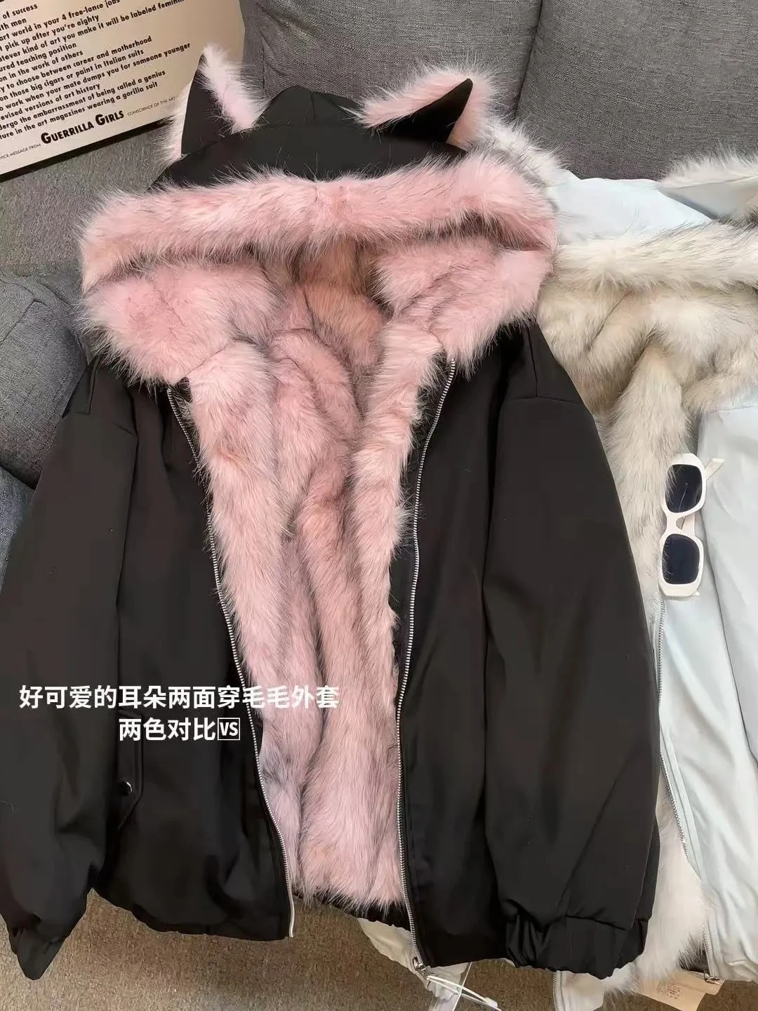 

Двусторонняя плюшевая женская куртка с капюшоном на хлопковой подкладке, женская зимняя теплая толстая свободная хлопковая куртка, новинка 2025, женская верхняя одежда больших размеров