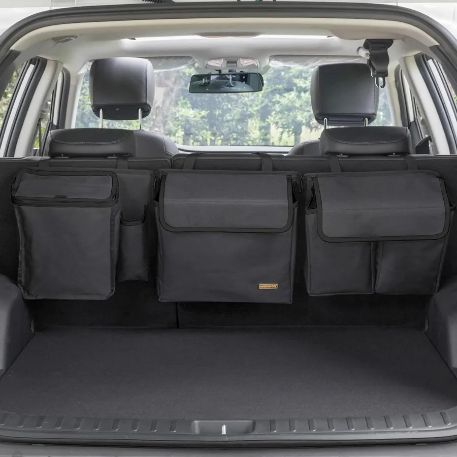 

Deluxe Trunk and Backseat Organizer for Medium or large size SUVs RVs Detachable Storage Modules with Builtin Cooler Patent Pen