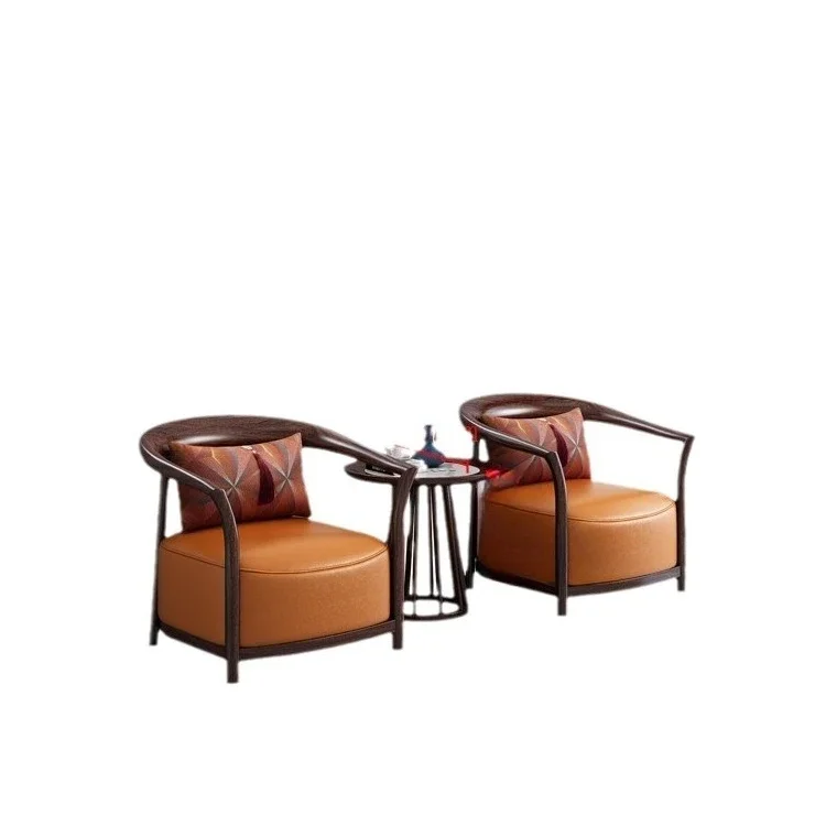 

New Chinese style, ebony wood, leisure chair, large living room, Guochao, all solid wood, sofa