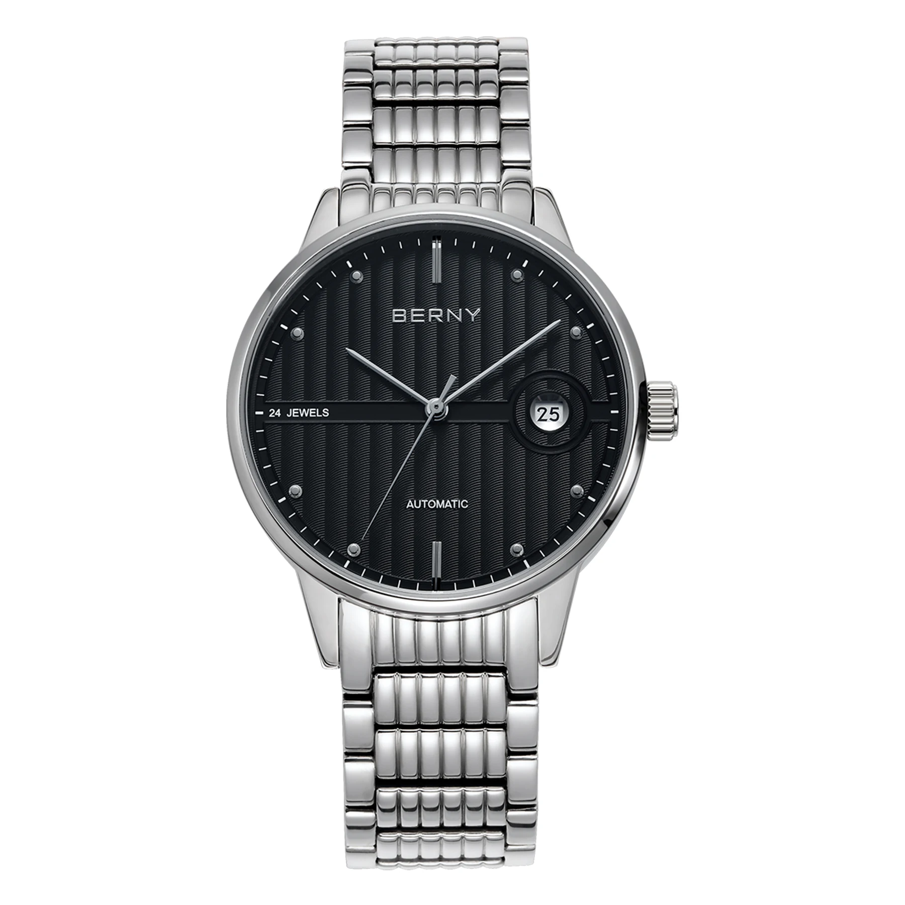 BERNY Automatic Watches for Men Fashion Elegant Self-wind Mechanical Luxury Watch Sapphire Miyota 9015  5ATM Dress Wristwatch