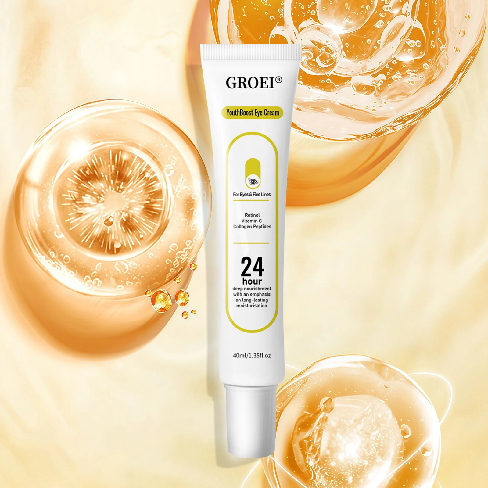 Anti- Wrinkle Eye Cream With Roller Ball Quick Drying Hydrating  For Dark Circles  Acid Refreshing Eye Serum Fades Fine Line