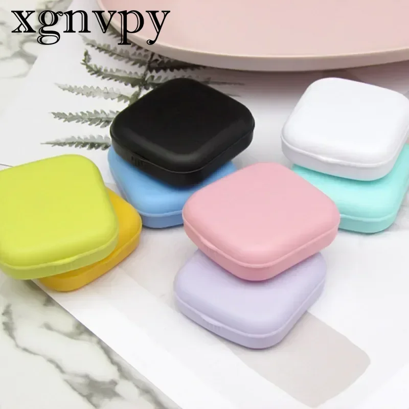 xgnvpy Wholesale Contact Lens Box Candy Solid Color Contact Lens Box Portable Companion Dual Care Box Simple