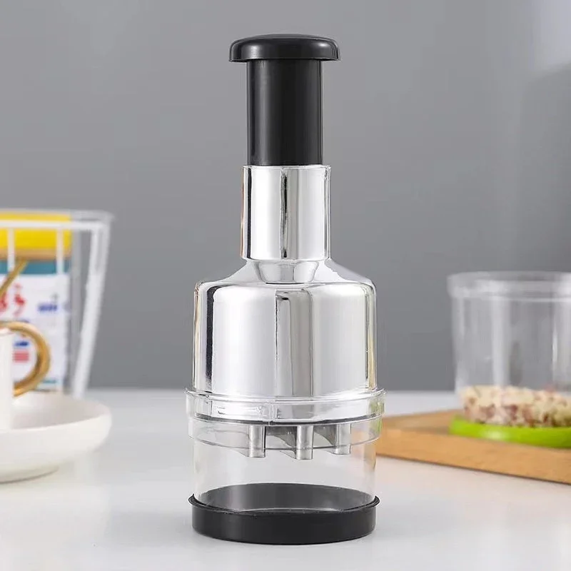 Stainless Steel Onion Chopper, Hand Pressure Food Chopper, Cutter, Slicer, Peeler, Manual Garlic, Kitchen Shredder Tool