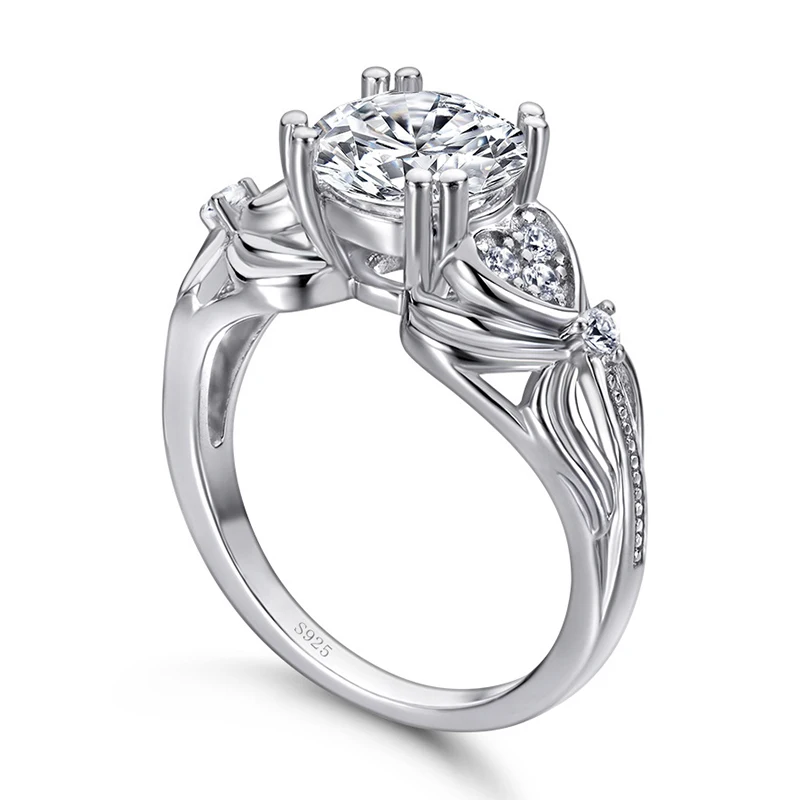 JoyceJelly Luxury 8mm 2CT Moissanite Jewelry For Women S925 Sterling Silver Ring Wedding Bands Pass Diamond Tester Size5-10 Gift