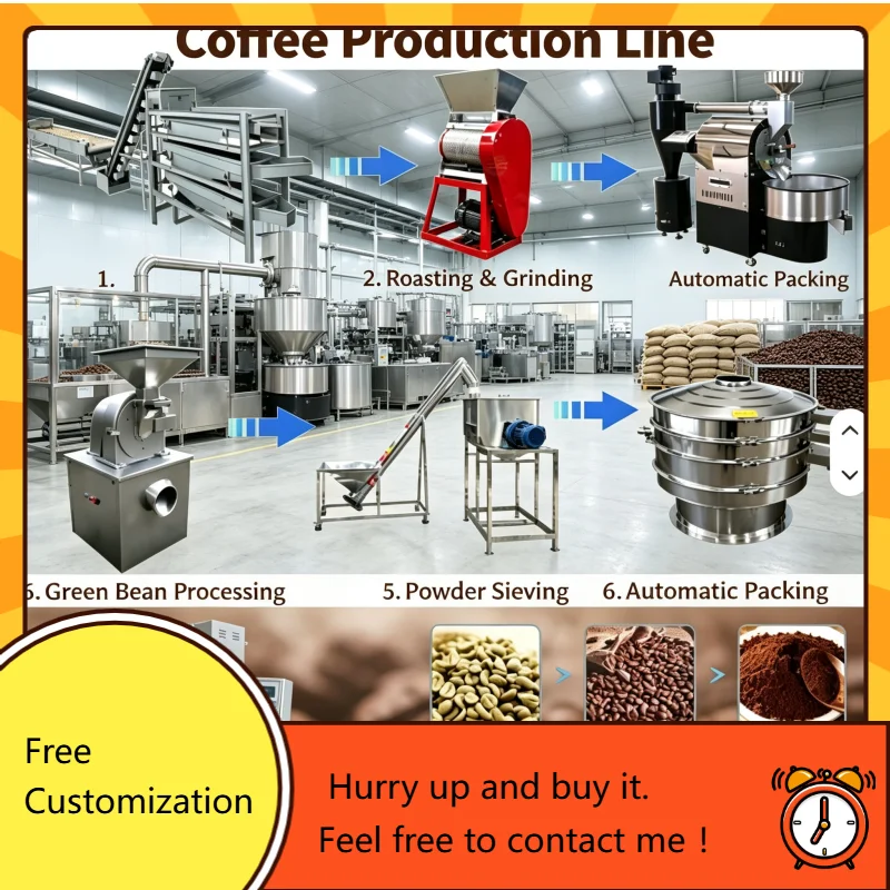 Cold Brew Coffee Production Line Stainless Steel Small‑Scale Complete Coffee Grinder Processing Workshop Machinery Customized