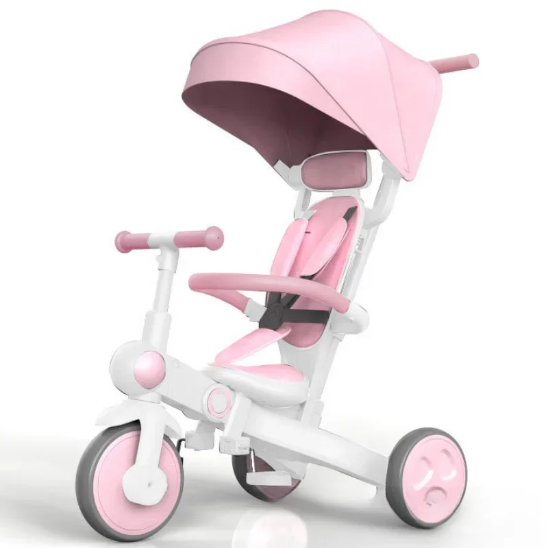 Nadle Tricycles with Pedals Suitable for Children Aged 1-3 To 6 Lightweight Foldable Handcart for Strolling Children