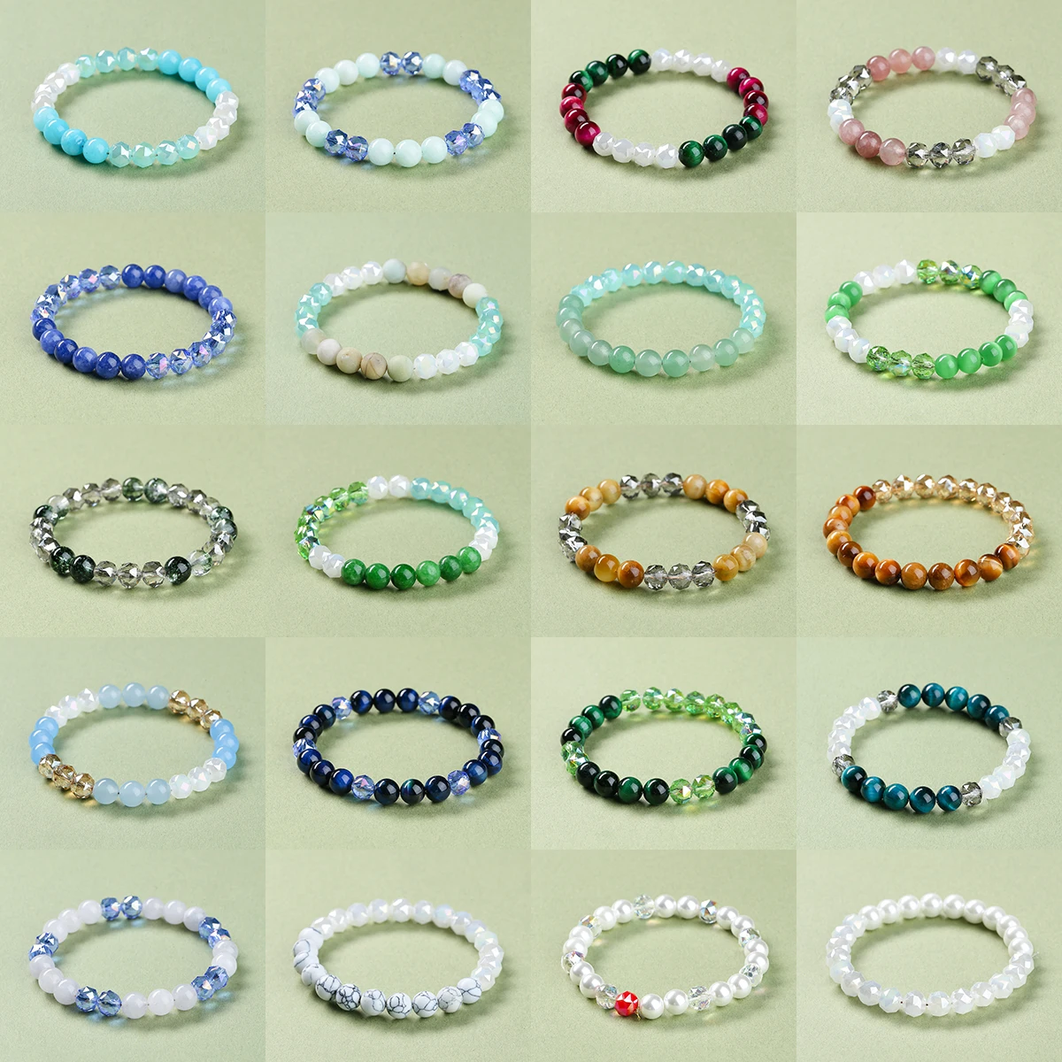 Gemstone Beaded Bracelet Faceted Glass Beads Colorful Stone Jewelry 8mm Stretch Bracelet Fashion Jewelry Gift for Women Men