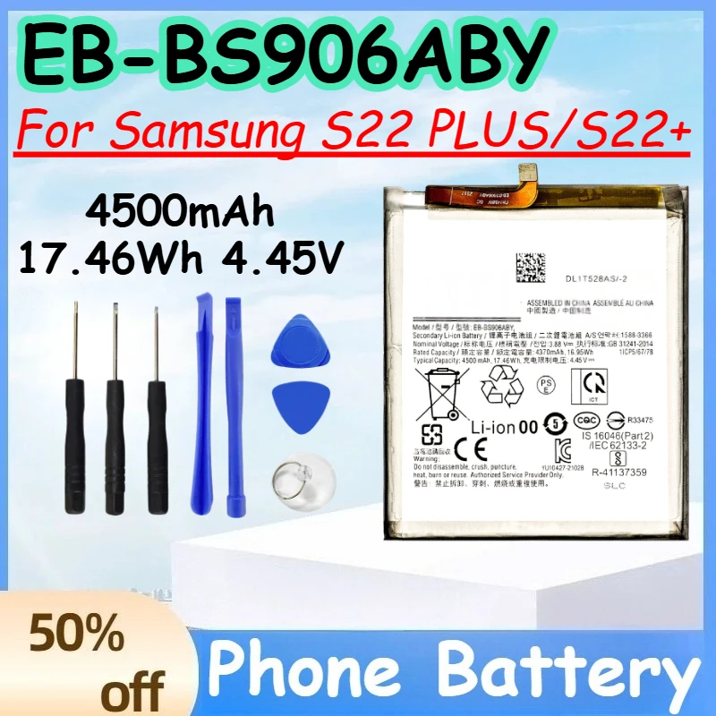 

EB-BS906ABY 4500mAh 17.46Wh 4.45V Replacement Battery for Samsung S22 PLUS/S22+ EB-BS906ABY Mobile Phone Batteries+Free Tools