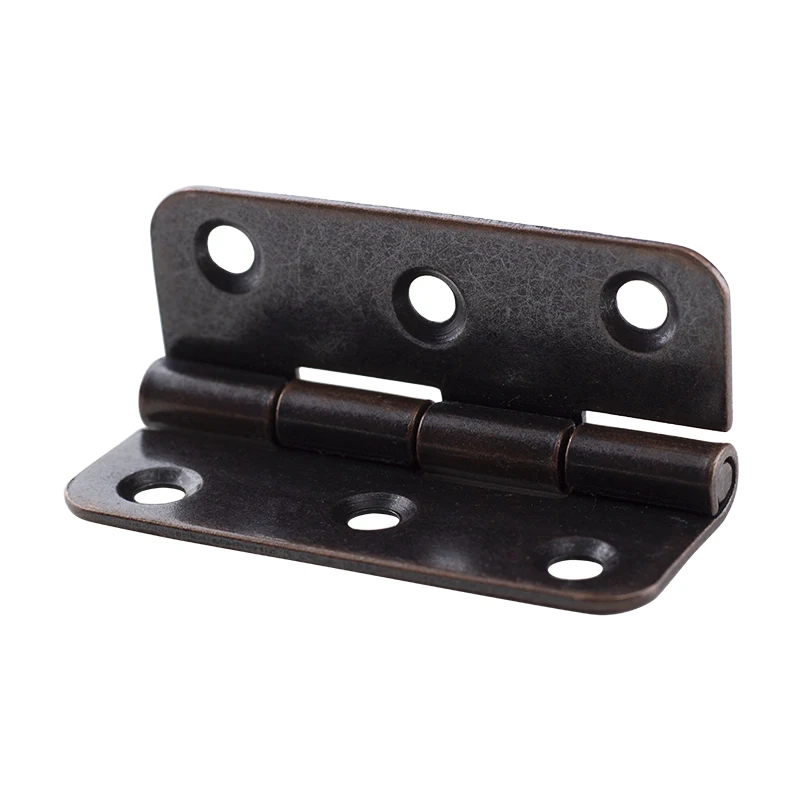 4PCS 270 Degree Furniture Hinge Antique Copper Iron Metal Round Corner 2 Inch Hinges for Cabinet Cupboard Doors with Free Screws