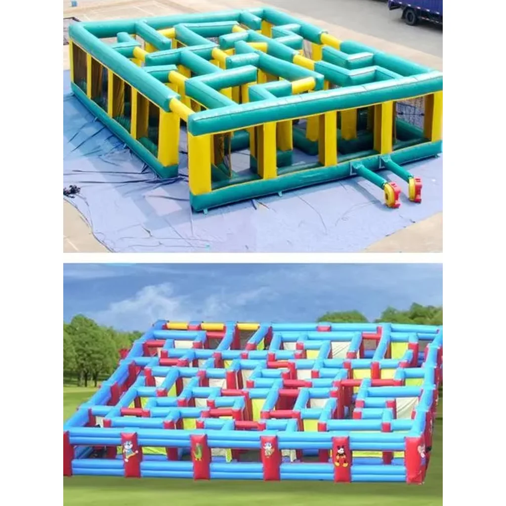 Giant Inflatable Maze Game for Kids Adults Outdoor Sports Event Inflatable Labyrinth Puzzle Course Party Hire Commercial Grade