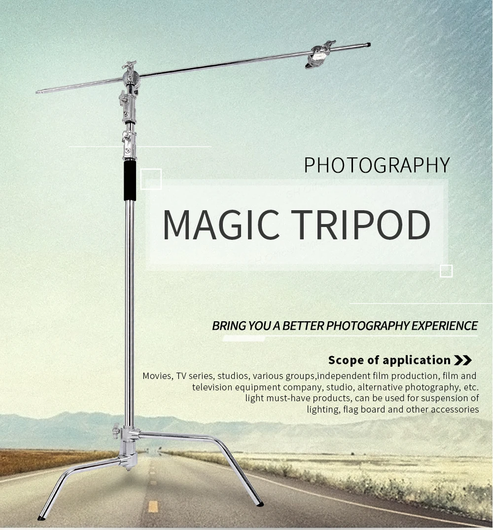 

Фотостойка C-Stand Magic Leg с колесиками, регулируемый металлический штатив для фотосъемки, фотостудии, софтбокса