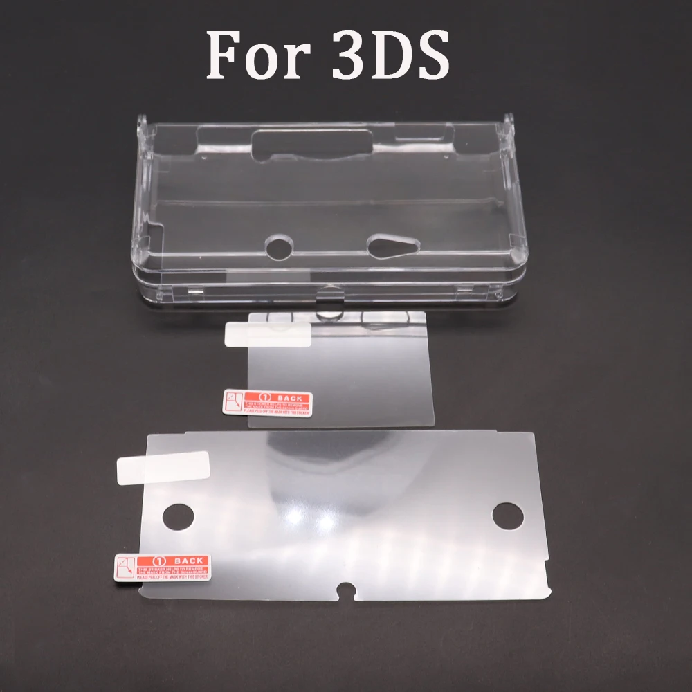 Plastic Clear Crystal Shell Skin Case Cover For 3DS 3DS XL/LL New 3DS New 3DS XL/LL Console With Screen Protective Film