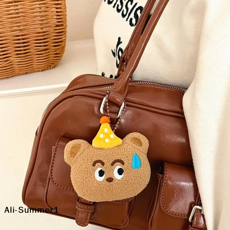 Portachiavi con orsetto di peluche a forma di cucciolo, decorazione da appendere per zaino, regalo piccolo per amici e coppie