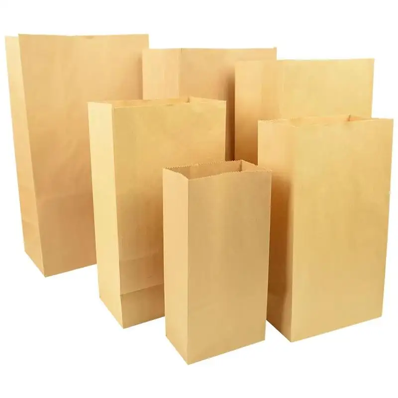 10 Stück Kraftpapiertüten mit Stabilem Quadratischem Boden in Verschiedenen Größen für Lebensmitteleinkäufe, Takeout und Einzelhandelsverpackungen – Detail 16