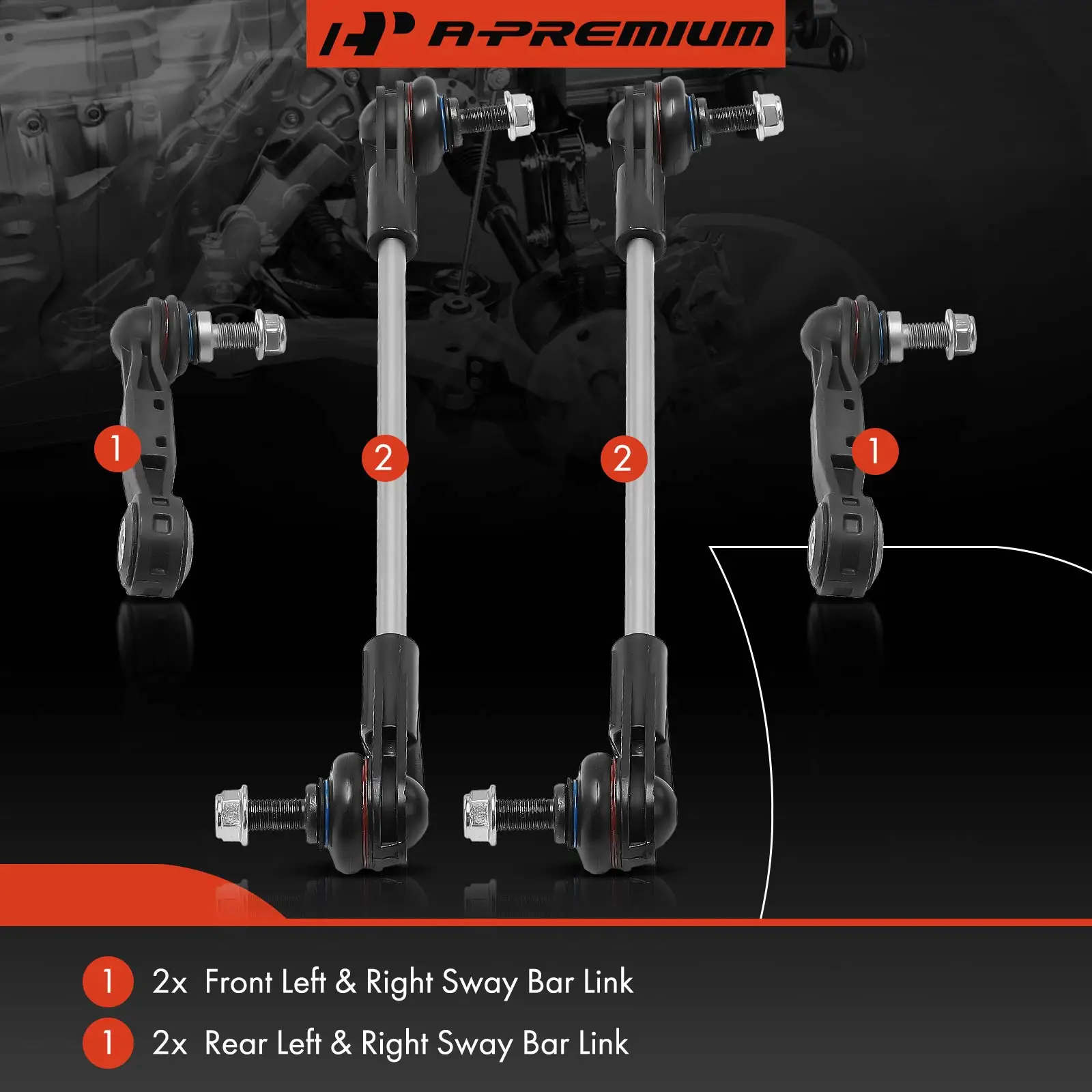 A-Premium 4x Front & Rear Stabilizer Bar Link Kit for BMW X1 2016-2021 X2 2018-2021 Mini Cooper Clubman 2017-2020 33506862865