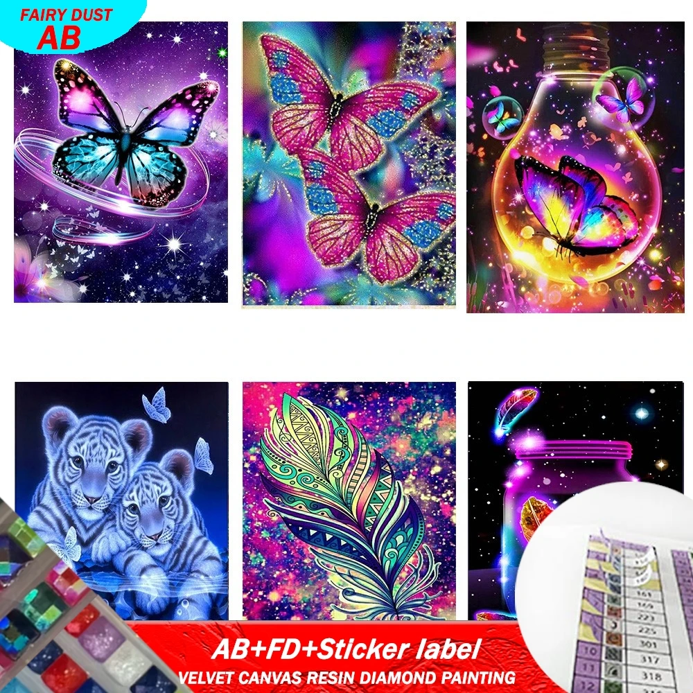 5D DIY AB FD Resin Square Diamond Painting With Stickers World Famous Cat Water Diamond Mosaic Cross Embroidery Art Decoration