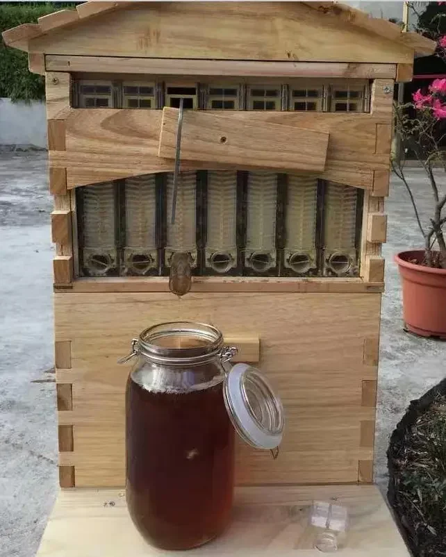 

For Wooden Bee Hive Box Honey Automatic Auto Self Flowing Beehive