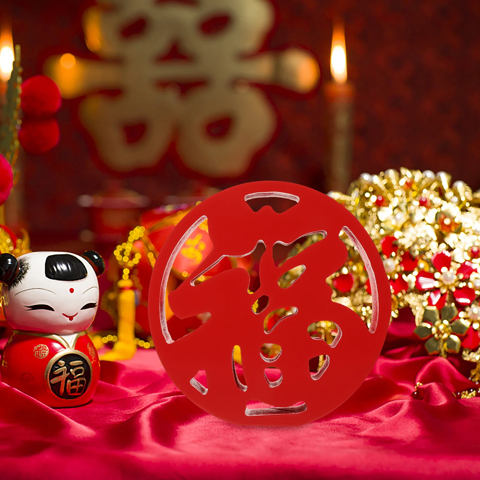 

Chinese Wedding Fu Character Wooden Ornament Wood Sign Wedding Room Decoration Festive Party Centerpiece