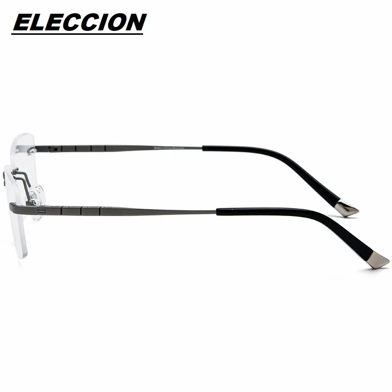 Eleccion Puur Titanium Bril Frame Mannen Vierkante Magneet Clip Randloze Brillen Met 3d & Nacht Zicht & Gepolariseerde Lens